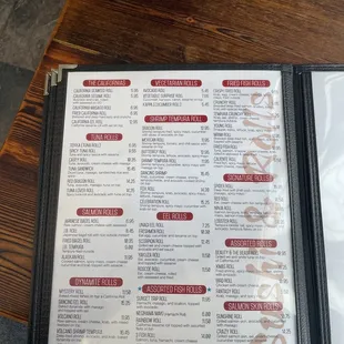 menu