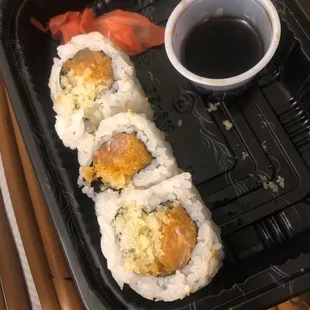 S5. Spicy Crunchy Salmon Roll  Yum- and half gone!!!