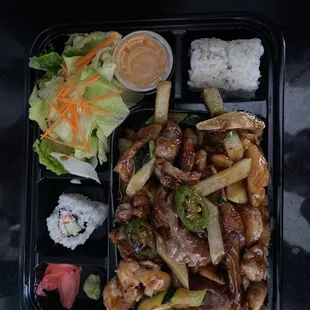 a meal in a plastic container