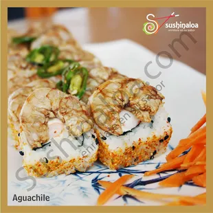 AGUACHILE - $12 - 3D - Picoso, dentro: Camarón y pepino,  fuera: Toragachi, encima: Camarones Curtidos.