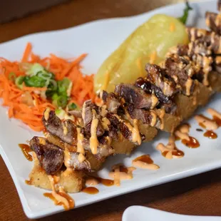 a plate of food on a table