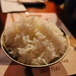 Steamed rice for the little age 6. He's a picky eater but loves using chopsticks and since he already