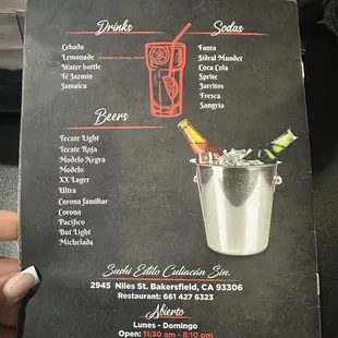 menu
