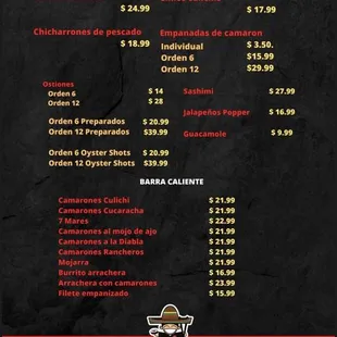the menu of sushiola tulare