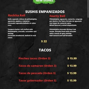 the menu for sushio tulare