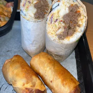 2 Korean Philly Cheesesteak Eggrolls