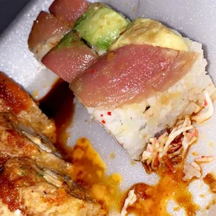 a close up of a plate of food