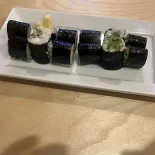 Avocado Roll And Cucumber Roll