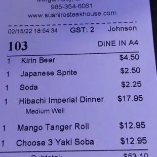 Dinner for two  Check Please