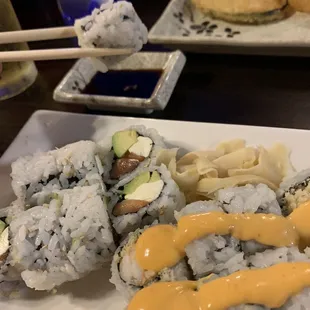 Fresh perfectly rolled sushi