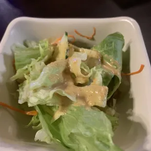 Salad with ginger dressing, love that sauce