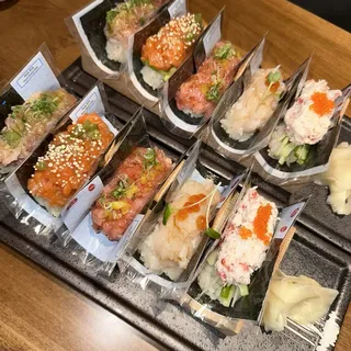 THE PREMIUM SCALLOP, KAMPACHI, TORO, SALMON, SNOW CRAB