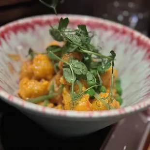 Rock shrimp in spicy mayo &amp; black truffle sauce