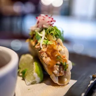 Crispy Taquito - Yellowtail (avocado and miso)