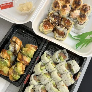  variety of sushi rolls