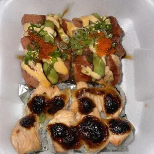 Crispy Rice + Baked Salmon Roll