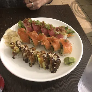 (a009) Veggie Salmon Ceviche Roll