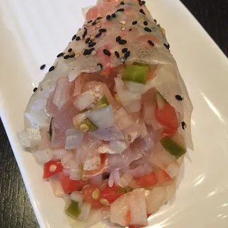(c028) Sashimi Ceviche Hand Roll
