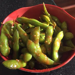 Spicy Garlic Edamame