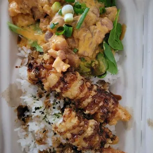 Spicy ahi and shrimp tempura