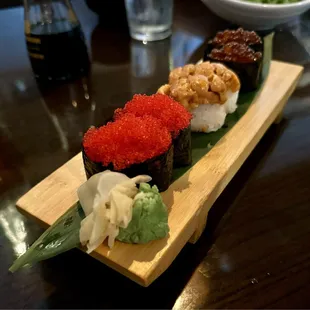 Uni, Tobiko, and Ikura