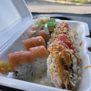 the inside of a styrofoam container