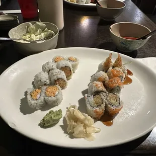 Sushi Roll Lunch Special - Shrimp Tempura Roll, Tokyo Roll, Soup, and Salad