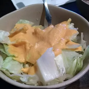 Salad with ginger dressing