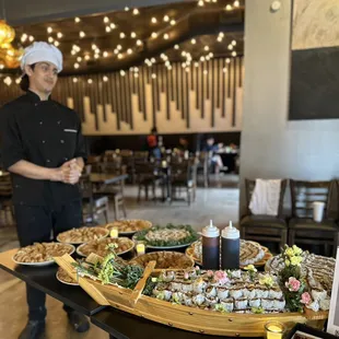 interior, sushi and sashimi