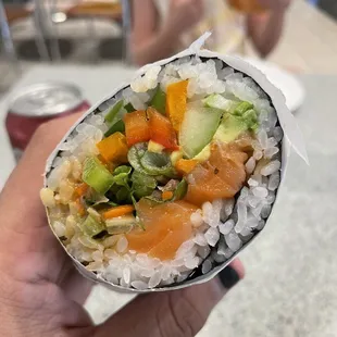 Smoked salmon Sushi Burrito