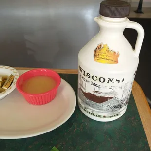 Real maple syrup and apple sauce