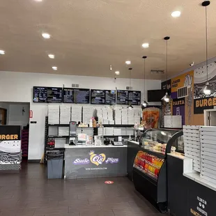 the inside of a restaurant