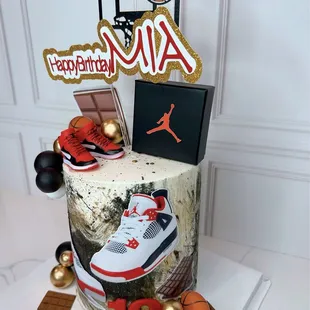 a basketball themed cake