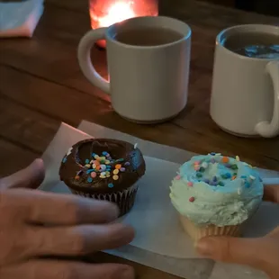 Chocolate and Vanilla cupcakes with REAL butter cream