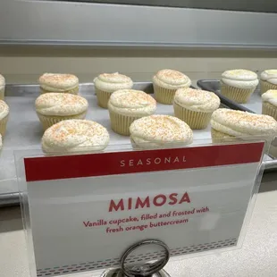 Seasonal mimosa cupcakes
