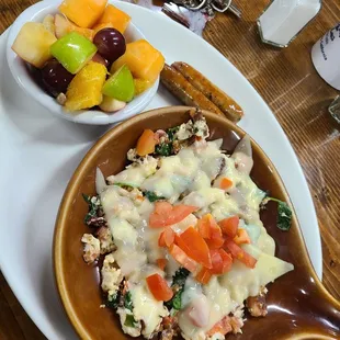 Egg white frittata with side of fruit