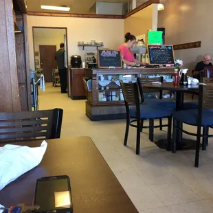 a view of the dining area