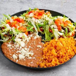 a plate of mexican food