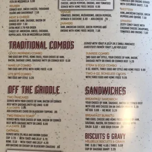 sushi and sashimi, menu