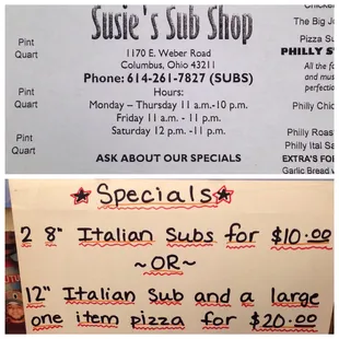 Ask! The specials change.