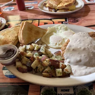 Chicken fried chicken breakfast