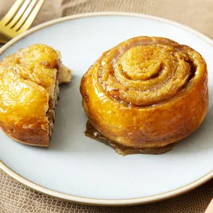 a plate with a pastry on it