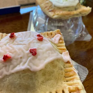 two pastries on a table