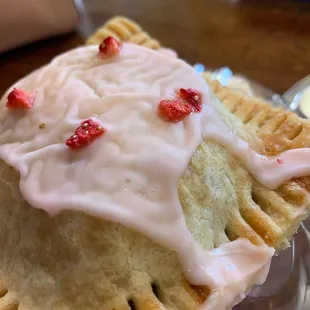 a strawberry hand pie