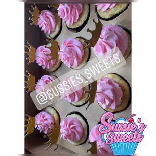 cupcakes with pink frosting