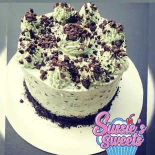 a chocolate and mint cake