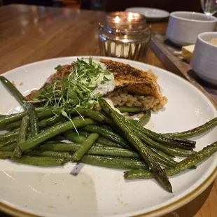 Redfish with green beans