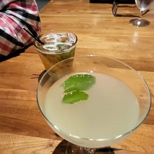 The Last Word and Whisky Smash Signature Cocktails!  So yummy!  Beautiful presentation!!