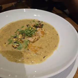 Corn and poblano bisque