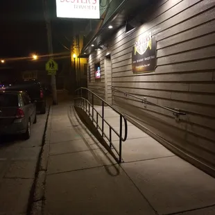 the entrance to the restaurant